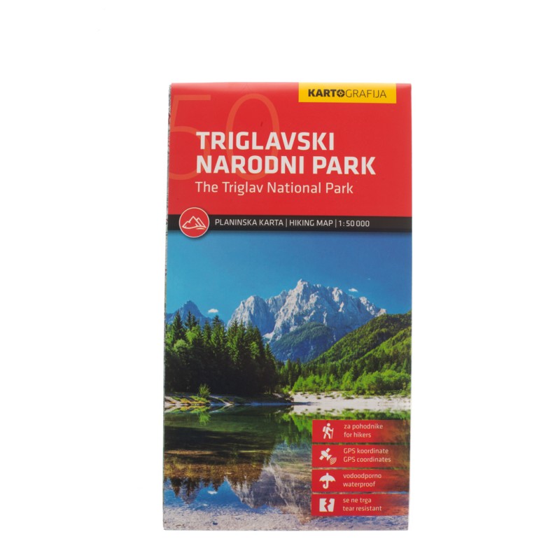 Triglav National Park mountain map 1:50000
