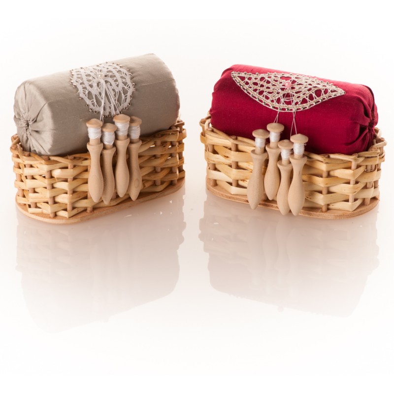 Mini lacemaking pillow and basket