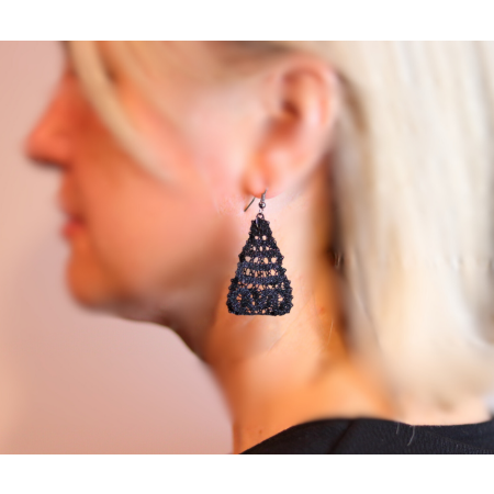 Klekljani uhani črni