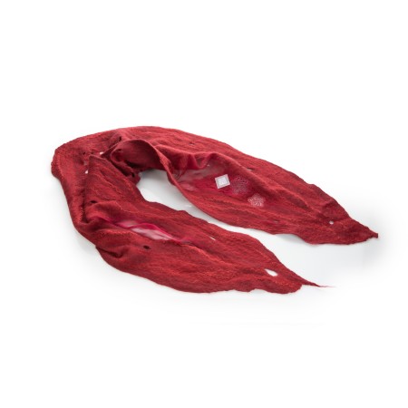 Nuno felt scarf with Idrija lace