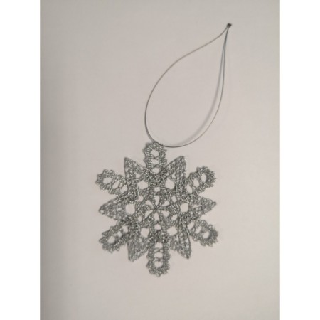 SNEŽINKA klekljana 1/601 - srebrna