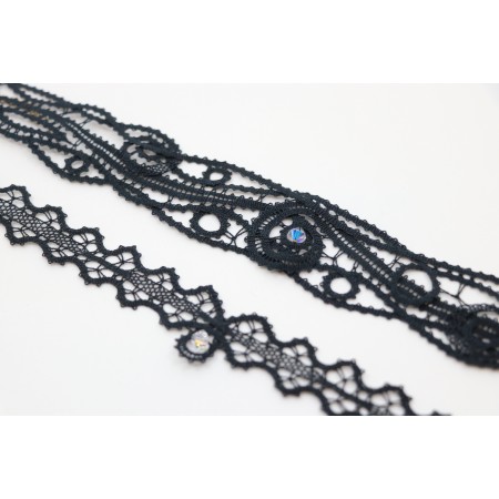 Ogrlica klekljana CHOKER - širok in širok