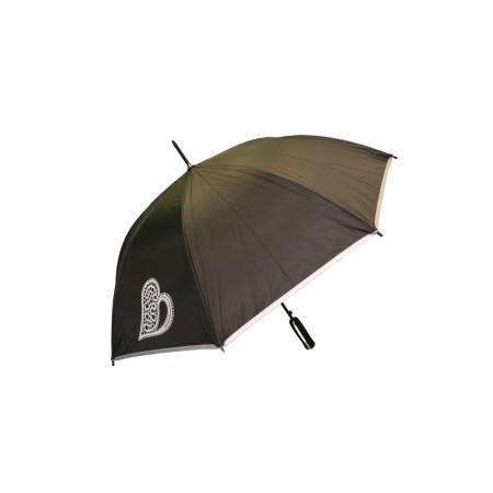 Dežnik s čipko črno/siv