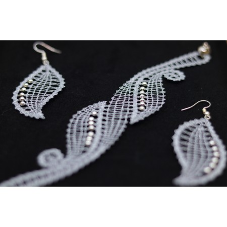 Komplet klekljana zapestnica in uhani