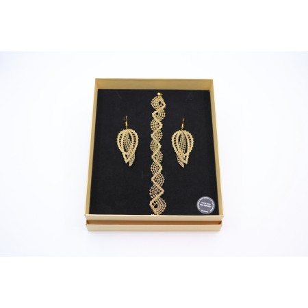 Komplet klekljana zapestnica in uhani