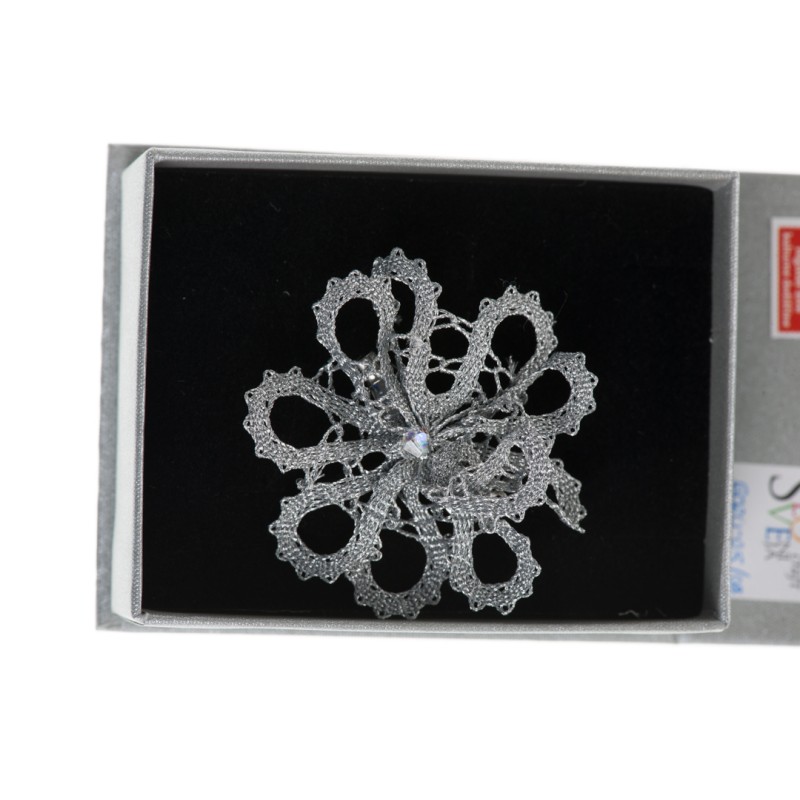 Bobbin lace brooch a flower