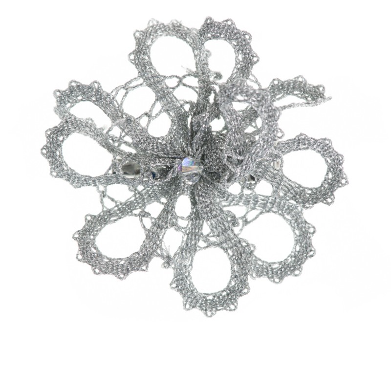 Bobbin lace brooch a flower