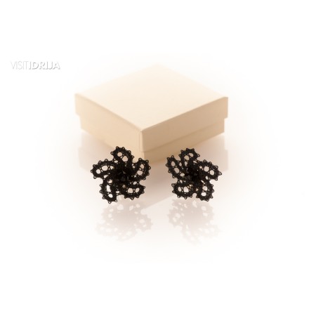 Uhani swarovski zaponka  - CRNI