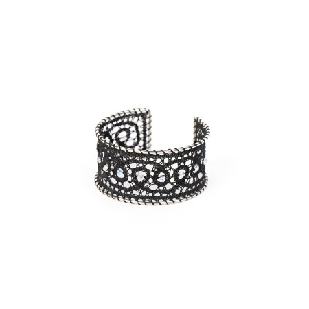 Klekljana zapestnica Swarovski črna