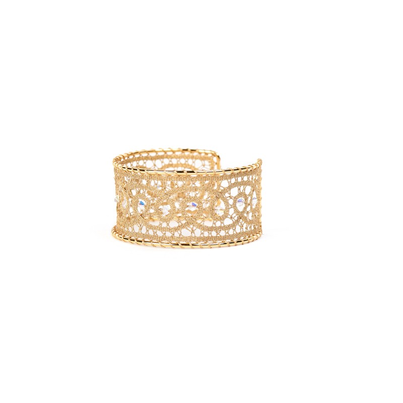 Klekljana zapestnica Swarovski zlata