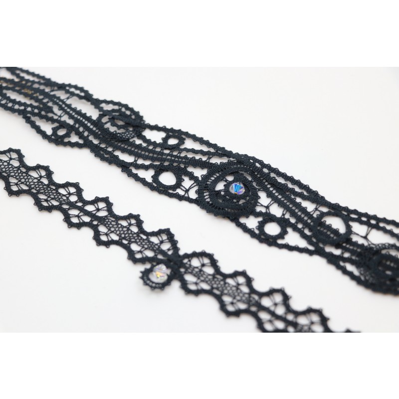 Ogrlica klekljana CHOKER - širok in širok